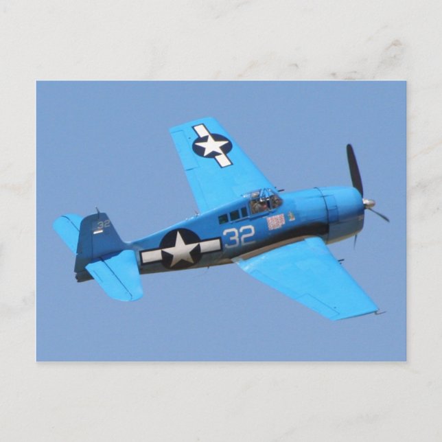 Grumman F6F Hellcat Vykort (Framsida)