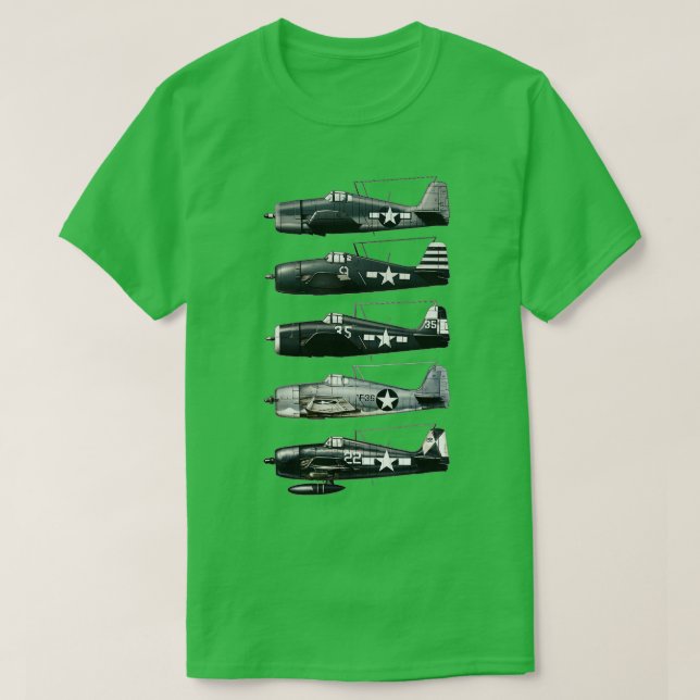 Grumman F6F Hellcat WW2 Fighter-flygplan T Shirt (Design framsida)