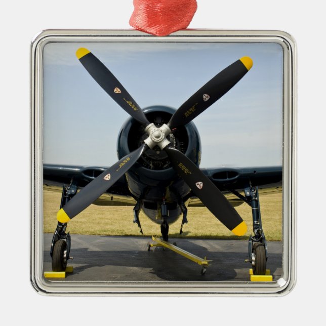 Grumman F8F Bearcat Marinflygplan på Julgransprydnad Metall (Framsidan)