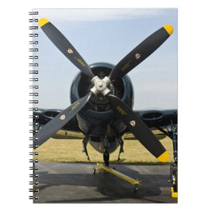 Grumman F8F Bearcat Navy hangarfartygsjaktplan på Anteckningsbok Med Spiral