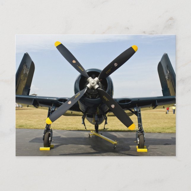 Grumman F8F Bearcat Navy hangarfartygsjaktplan på Vykort (Framsida)