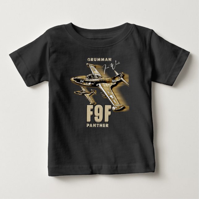 Grumman F9F Panther Carrier-based Jet Fighter T Shirt (Framsida)