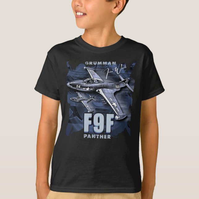 Grumman F9F Panther Carrier-based Jet Fighter T Shirt (Framsida)