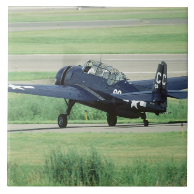 Grumman TBF/TBM Avenger flottilj torpedflygplan Kakelplatta (Framsidan)