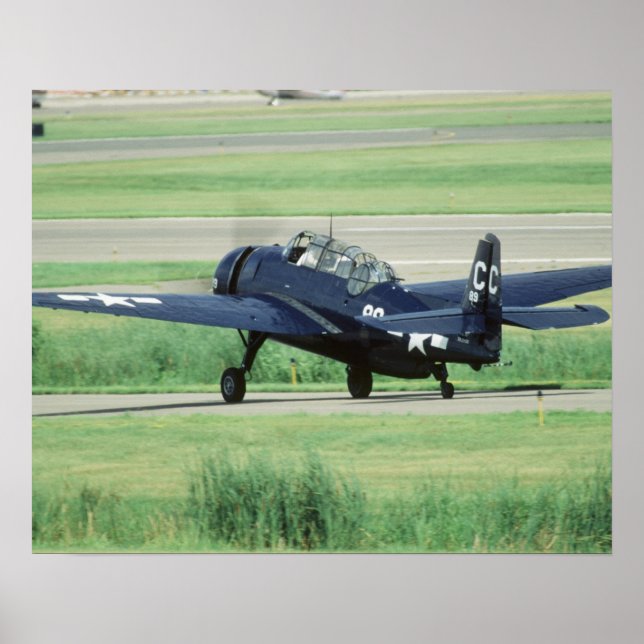 Grumman TBF/TBM Avenger flottilj torpedflygplan Poster (Framsidan)