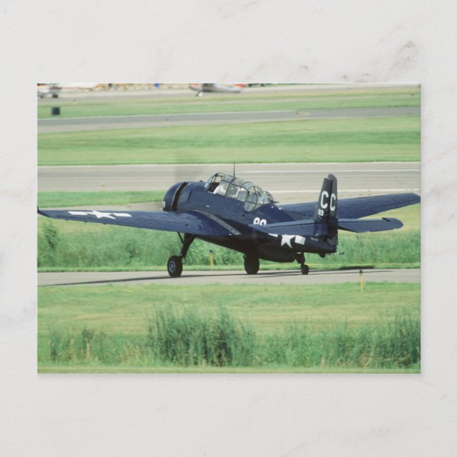 Grumman TBF/TBM Avenger flottilj torpedflygplan Vykort (Framsida)