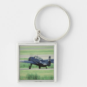 Grumman TBF/TBM Avenger Marintorpedflygplan Fyrkantig Silverfärgad Nyckelring