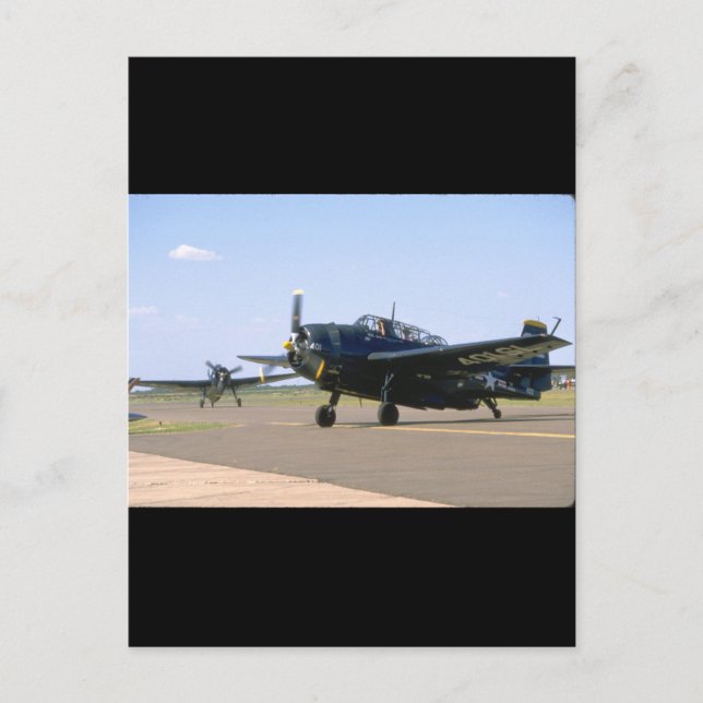 Grumman TBM Avenger. (flygplan_WWII Flygplan) Vykort (Framsida)