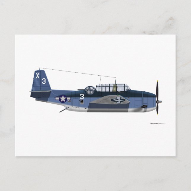 Grumman TBM Avenger Vykort (Framsida)
