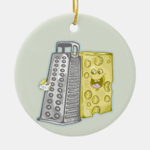 Grumost med grater-finare mat julgransprydnad keramik