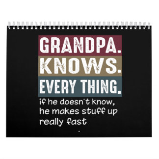 Grumpa Älskare| Grandpa känner till allt Kalender