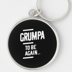 Grumpa att bli igen Farfar Gift Rund Silverfärgad Nyckelring