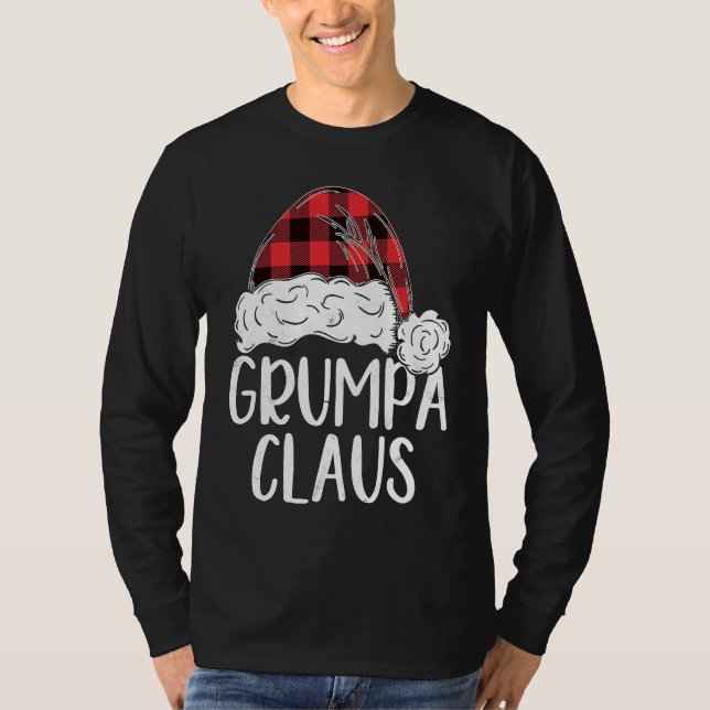 Grumpa Claus Christmas Costume  Santa Matching Fam T Shirt (Framsida)
