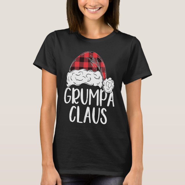 Grumpa Claus Christmas Costume  Santa Matching Fam T Shirt (Framsida)