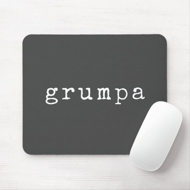 Grumpa | Funny Grumpy Grandpa in Black and White Musmatta (Med mus)