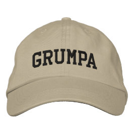Grumpa | Funny Grumpy Grandpa in Black Broderad Keps