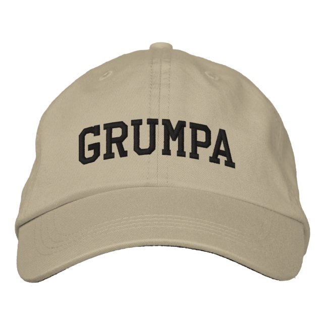 Grumpa | Funny Grumpy Grandpa in Black Broderad Keps (Framsida)