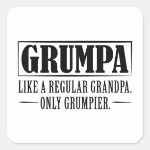 Grumpa Fyrkantigt Klistermärke