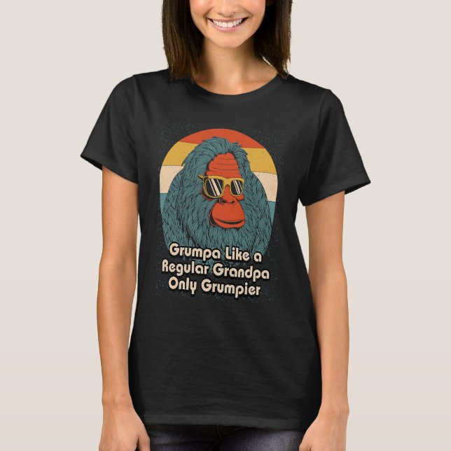 Grumpa Like Regular Grandpa Only Grumpier  Fathers T Shirt (Framsida)