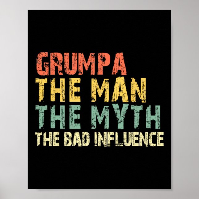 Grumpa människan, myth Byd influence funny vintag Poster (Framsidan)