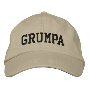 Grumpa Rolig Grinig Farfar i Svart Broderad Keps