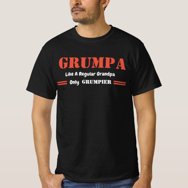 Grumpa som en vanlig morfar... t shirt (Framsida)