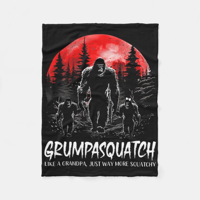 Grumpa Squatch Funny Bigfoot Pappa Sasquatch Yeti  Fleecefilt (Framsidan)