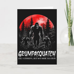 Grumpa Squatch Rolig Bigfoot Pappa Sasquatch Yeti Kort