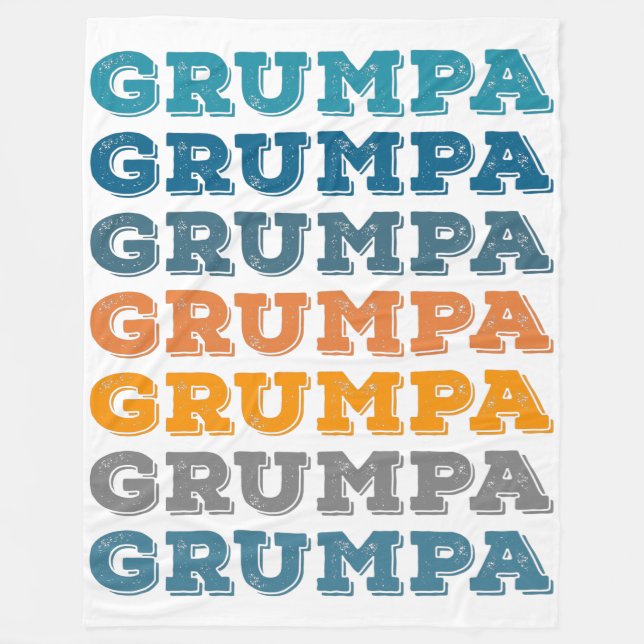 Grumpa | Synlig grumpy Grandpa Retro-textdesign Fleecefilt (Framsidan)