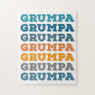 Grumpa Synlig grumpy Grandpa Retro-textdesign Pussel