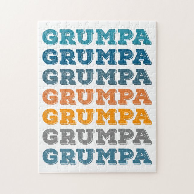 Grumpa | Synlig grumpy Grandpa Retro-textdesign  Pussel (Vertikal)