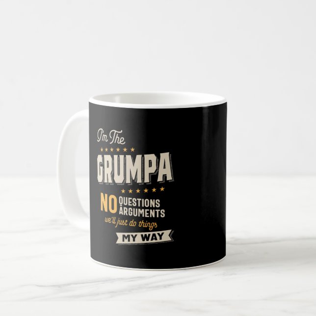 Grumpa Way Funny Grandpa Fars dag Kaffemugg (Framsida vänster)