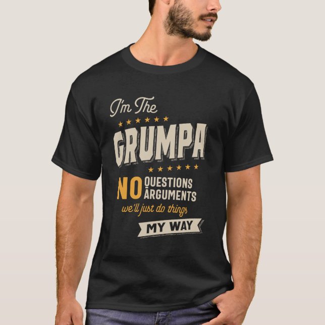 Grumpa Way Funny Grandpa Fars dag T Shirt (Framsida)