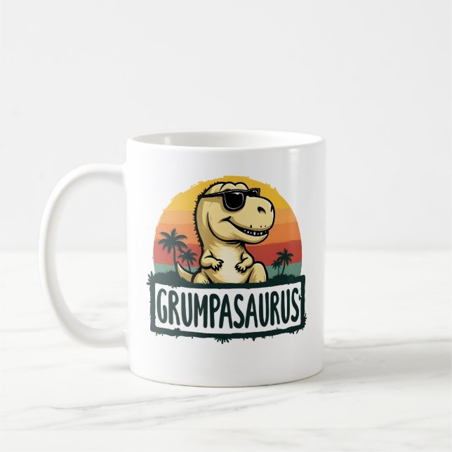 Grumpasaurus Dinosaur Grandpa Saurus Fars dag Kaffemugg (Vänster)