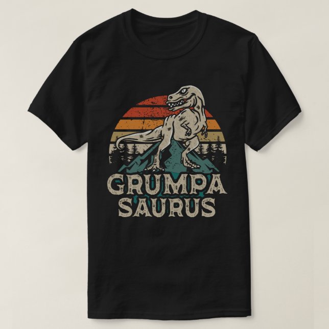Grumpasaurus Dinosaur Grandpa Saurus Fars dag T Shirt (Design framsida)