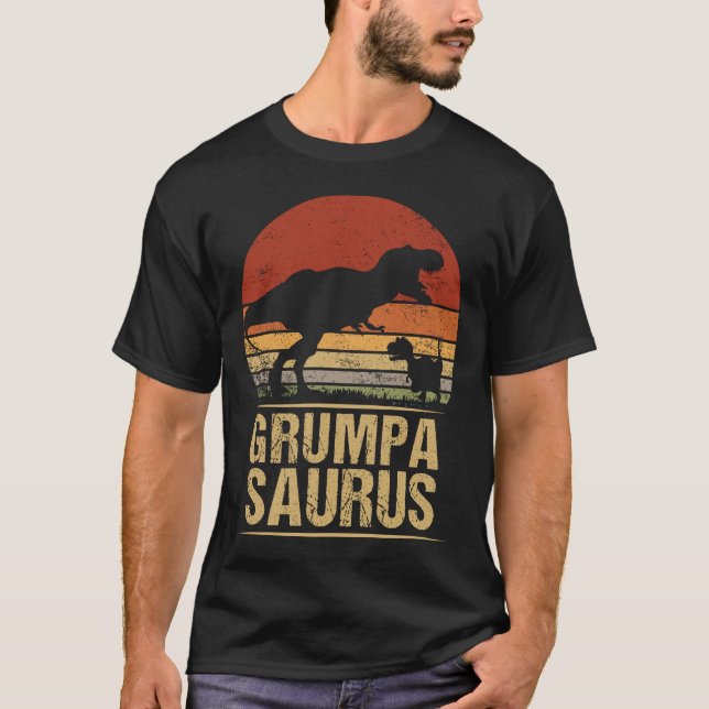GrumpaSaurus Rex Family Dinosaur T-Rex Dino Brothe T Shirt (Framsida)
