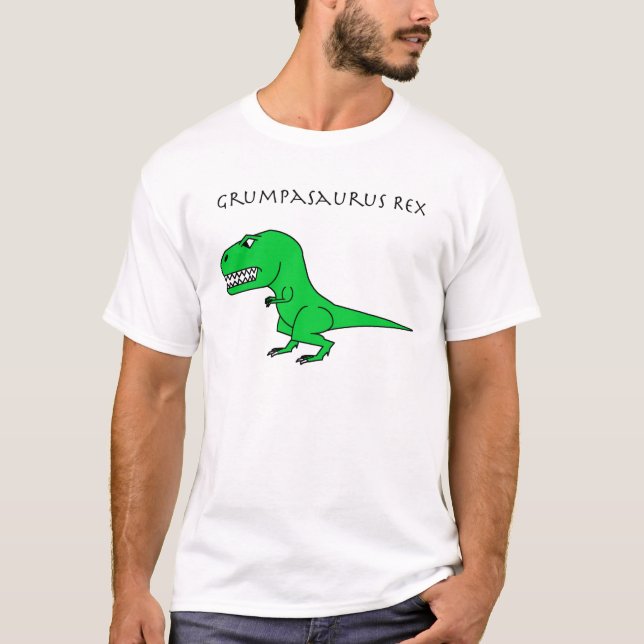 Grumpasaurus Rex grönt T Shirt (Framsida)