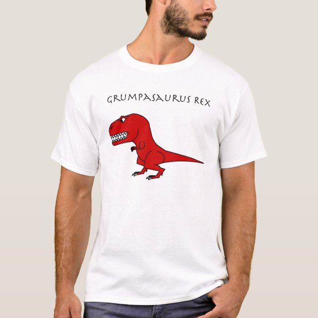 Grumpasaurus röda Rex Tee Shirt (Framsida)