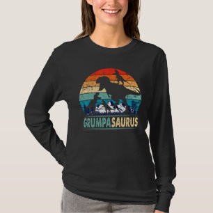 Grumpasaurus T Rex Grumpa Dinosaur 3 Kids Funny Fa Shirt