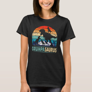 Grumpasaurus T Rex Grumpa Dinosaur 3 Kids Funny Fa Shirt