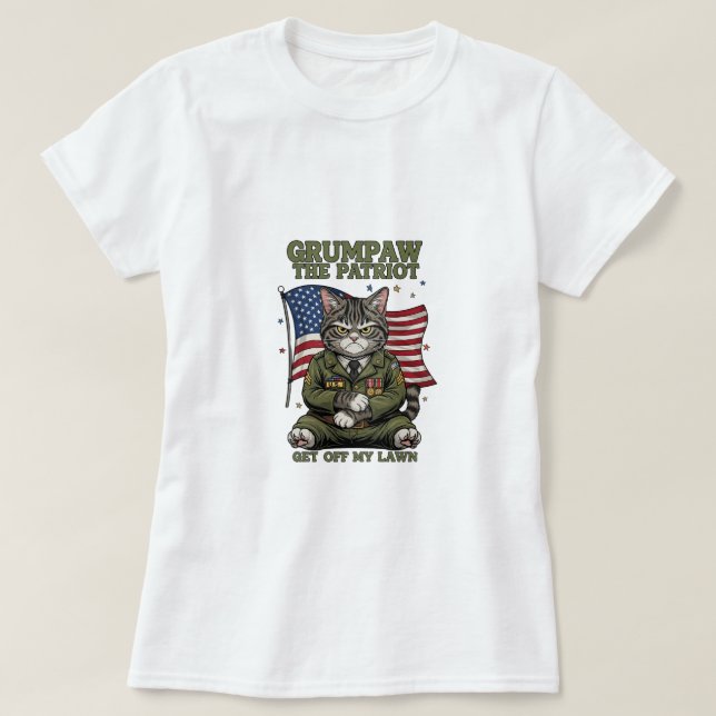 Grumpaw Patriot - Arg Cat T-Shirt (Design framsida)