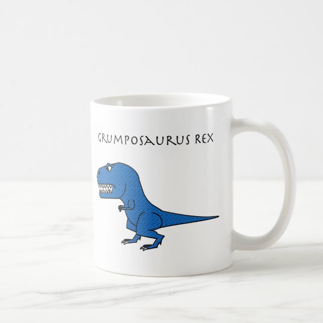Grumposaurus Rex blått texturerad mugg (Höger)
