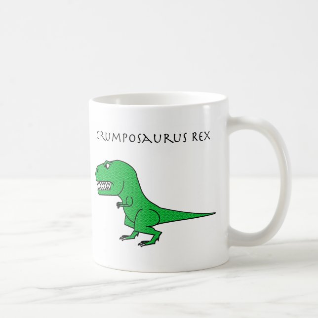 Grumposaurus Rex grönt texturerad mugg (Höger)