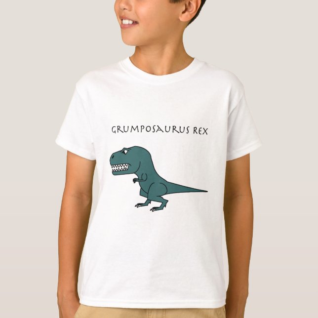 Grumposaurus Rex mörk - grönt Tee Shirt (Framsida)