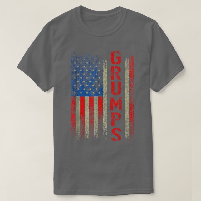 Grumps Gift America Flagga Gift För manar Fars dag T Shirt (Design framsida)