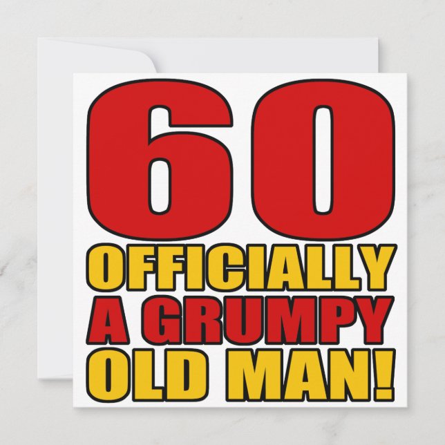 Grumpy 60 Birthday Humor Kort (Framsida)