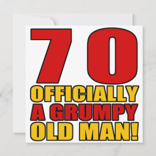 Grumpy 70 Birthday Humor Kort