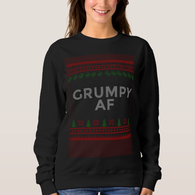 Grumpy AF Family Ugly Matching Family Christmas T Shirt (Framsida)