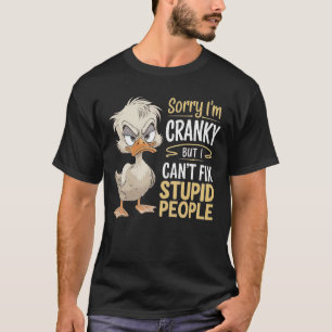 Grumpy Anka Tecknad - Lusnyj Cranky Animal Art T Shirt