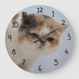 Grumpy ansiktekatt stor klocka